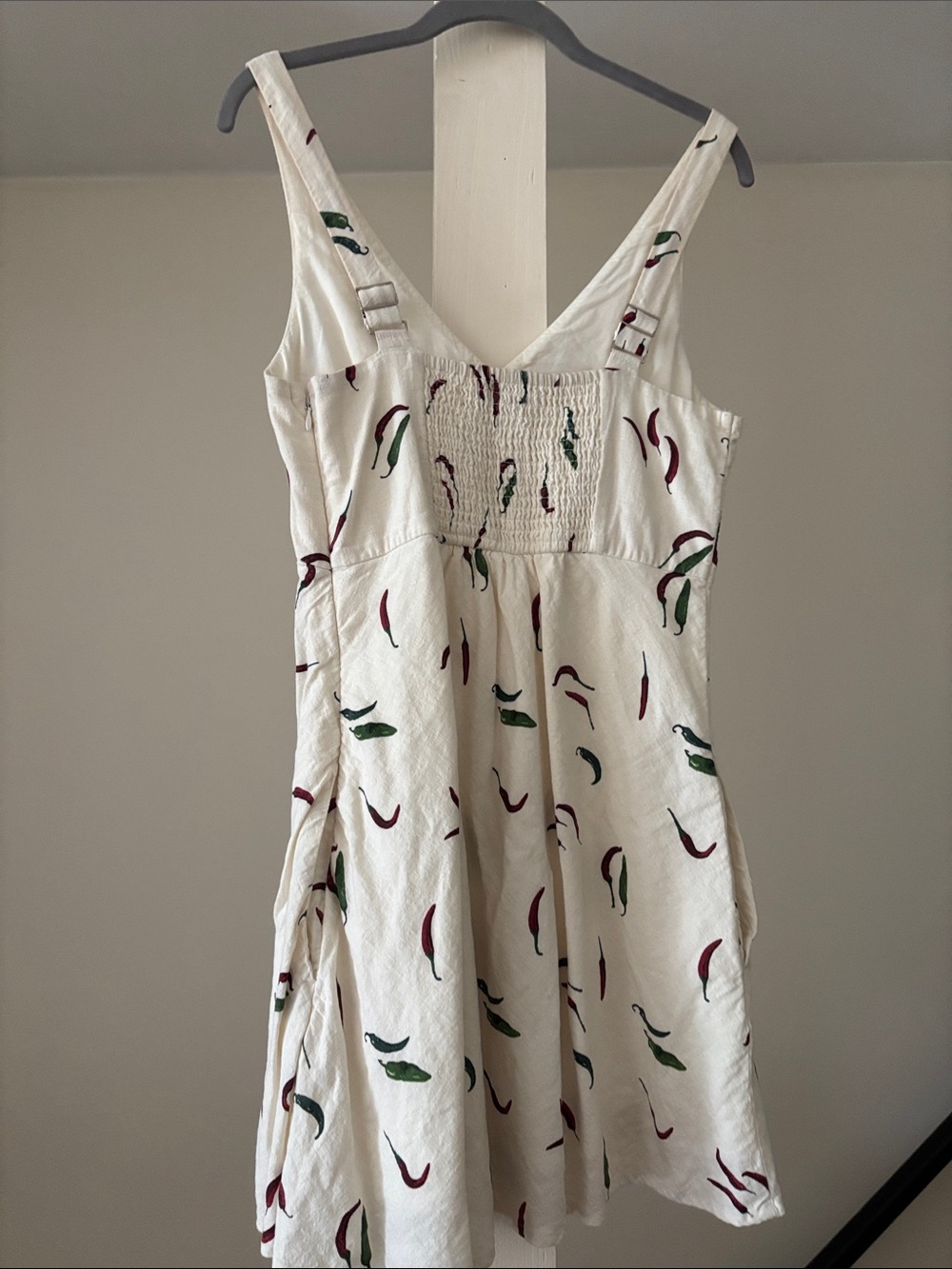 Abercrombie & Fitch Cream V Neck Linen Dress - Picture 2 of 4